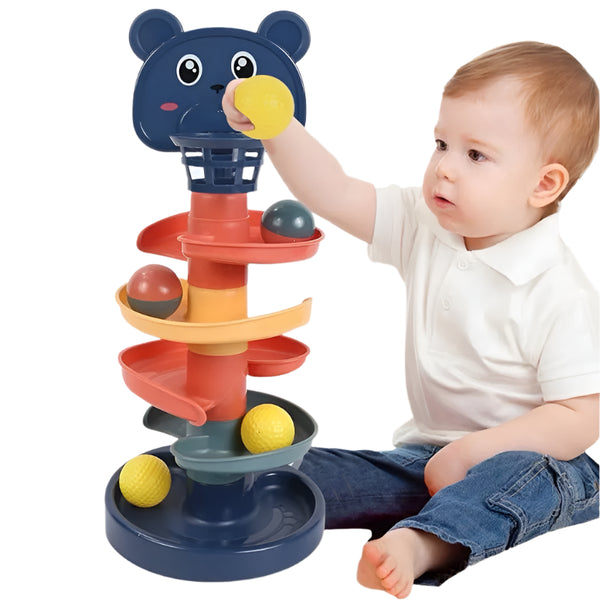 2 to 7 layer colorful rolling ball tower toy for babies and toddlers – Montessori-style educational stacking gift