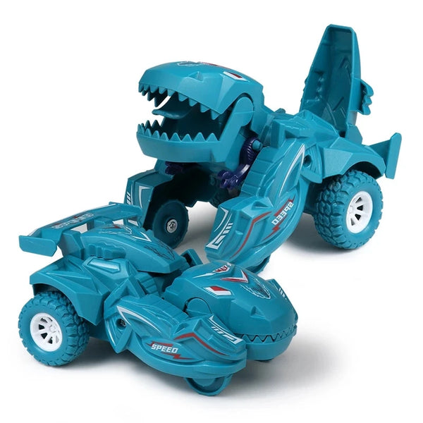 2 IN 1 Dinosaur Deformation Car Model Toy for Boys - Action Collision Transformation Mini Vehicle Gift for Kids