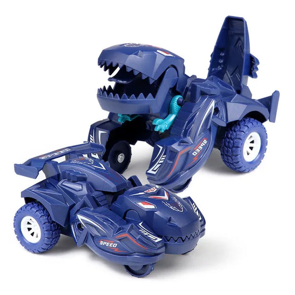 2 IN 1 Dinosaur Deformation Car Model Toy for Boys - Action Collision Transformation Mini Vehicle Gift for Kids