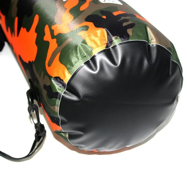 30L camouflage waterproof dry bag for rafting, trekking, and outdoor adventures – PVC coated