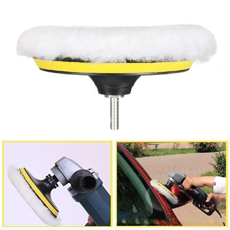 Universal 3/4" Wool Car Polishing Pad – M10/M14 Compatible Buffing Disc for Waxing & Detailing