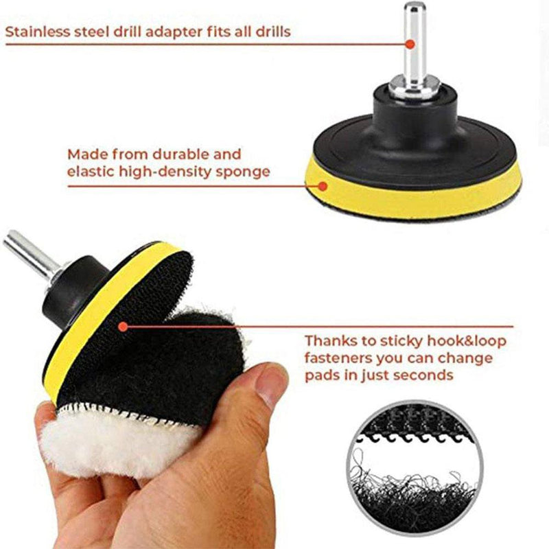 Universal 3/4" Wool Car Polishing Pad – M10/M14 Compatible Buffing Disc for Waxing & Detailing