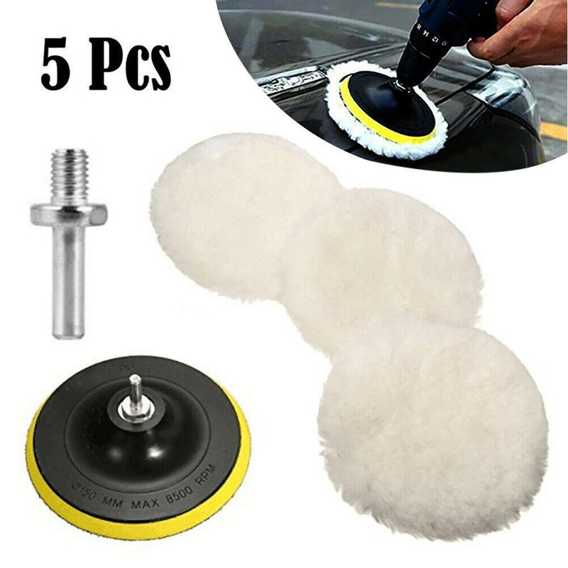 Universal 3/4" Wool Car Polishing Pad – M10/M14 Compatible Buffing Disc for Waxing & Detailing