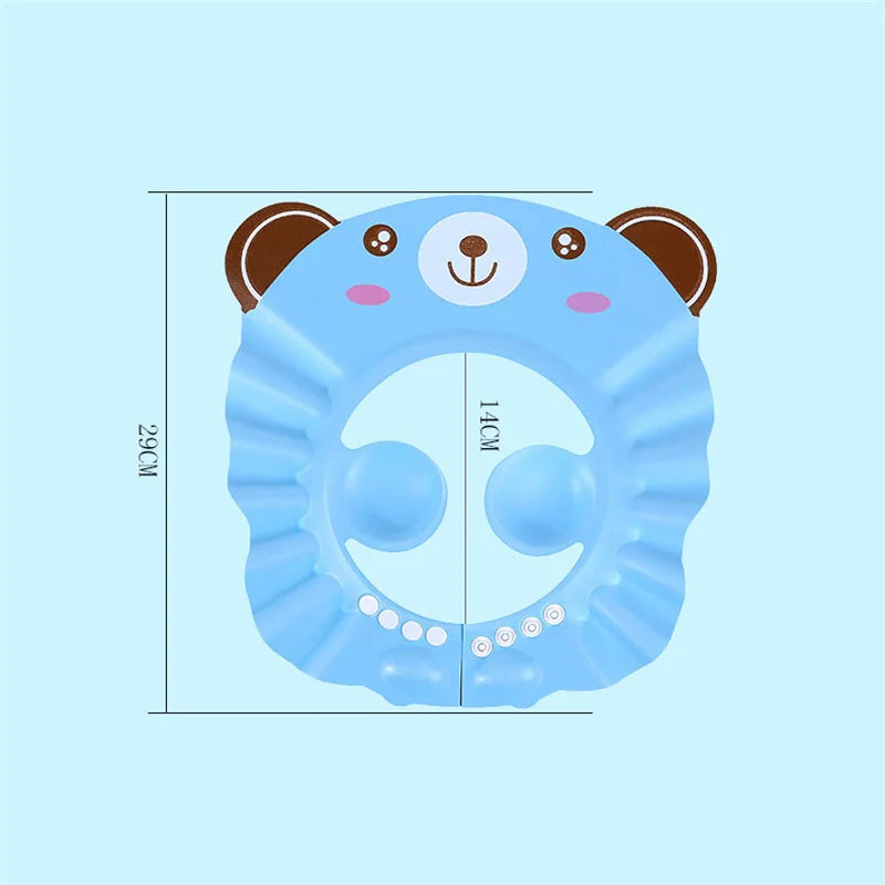 Adjustable Baby Shower Cap 👶 – Tear-Free Kids Shampoo Hat with Ear & Eye Protection for Bath Time