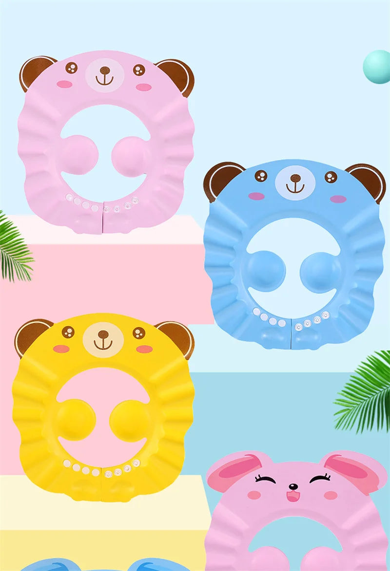 Adjustable Baby Shower Cap 👶 – Tear-Free Kids Shampoo Hat with Ear & Eye Protection for Bath Time