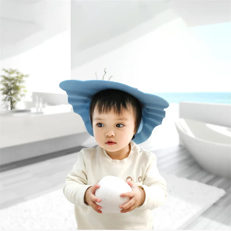 Adjustable Baby Shower Cap 👶 – Tear-Free Kids Shampoo Hat with Ear & Eye Protection for Bath Time