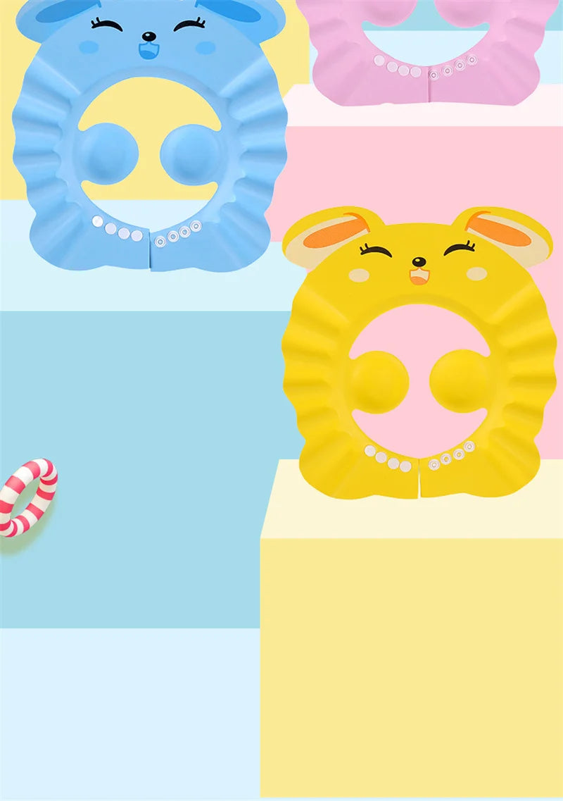 Adjustable Baby Shower Cap 👶 – Tear-Free Kids Shampoo Hat with Ear & Eye Protection for Bath Time