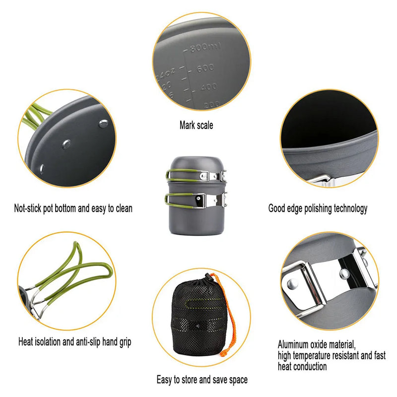 Ultralight Camping Cookware Set 🍳🥾 | Portable Outdoor Pots & Tableware for Hiking & Backpacking