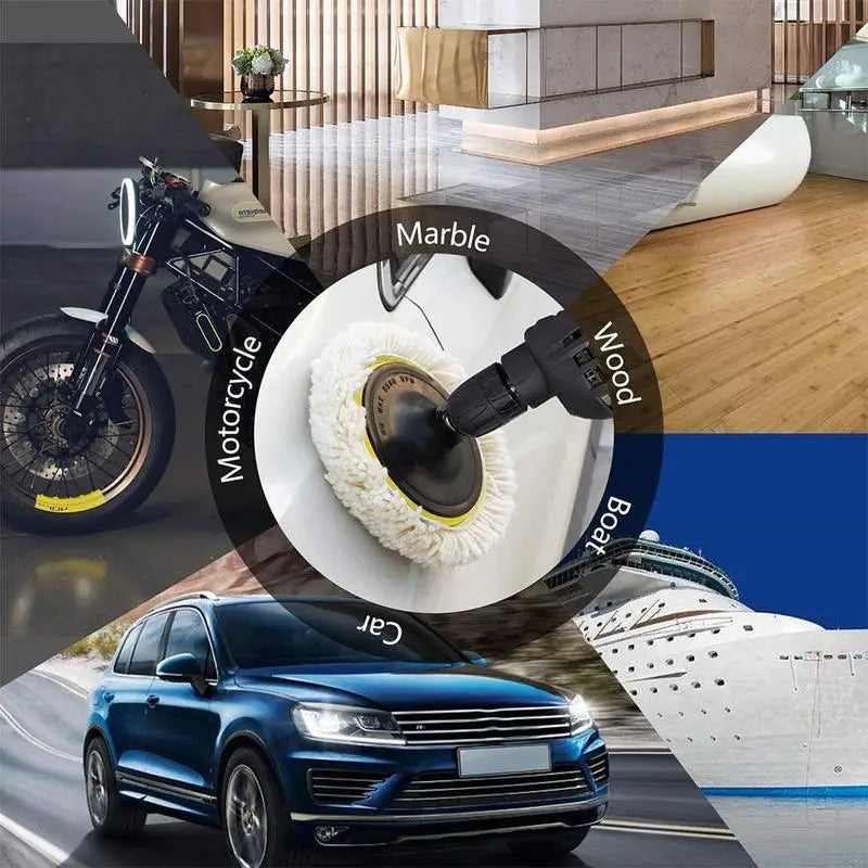 Universal 3/4" Wool Car Polishing Pad – M10/M14 Compatible Buffing Disc for Waxing & Detailing