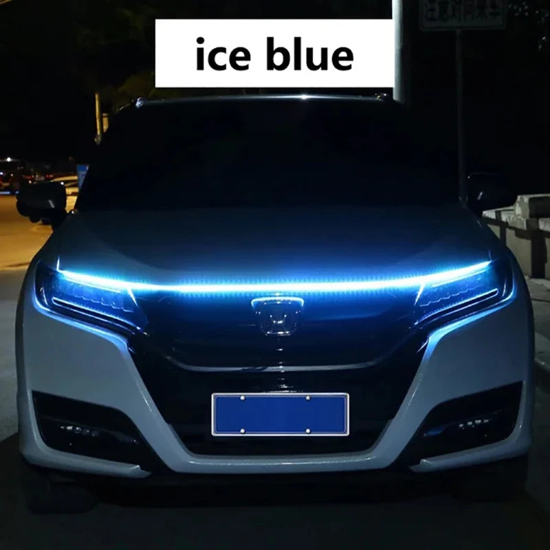 150cm LED DRL Scanning Car Hood Light Strip – 12V Decorative Ambient Engine Hood Lamp 🚗✨
