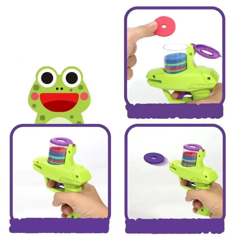 Mini Carrot Flying Disc Launcher Gun – Safe EVA Saucer Toy for Kids Outdoor Fun