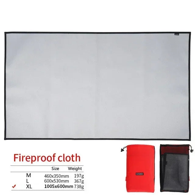🔥 Fireproof Camping Mat – Flame Retardant BBQ & Picnic Blanket | Heat Resistant Fiberglass Cloth