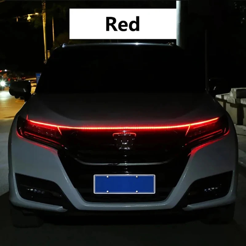150cm LED DRL Scanning Car Hood Light Strip – 12V Decorative Ambient Engine Hood Lamp 🚗✨