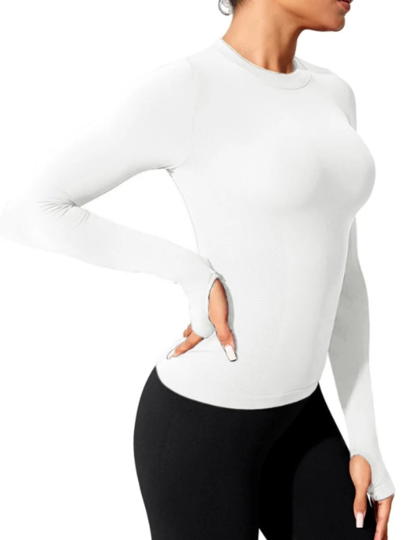 Women’s Long Sleeve Yoga Shirt – Quick Dry Gym & Running Fitness Top