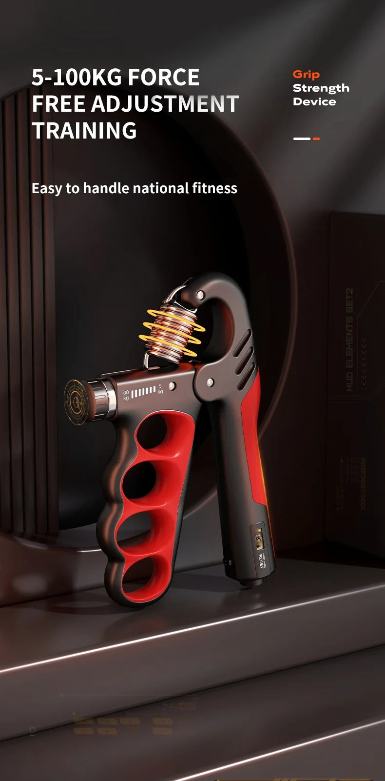 💪 Adjustable Hand Grip Strengthener 5-100kg | Wrist & Forearm Exerciser for Gym & Recovery