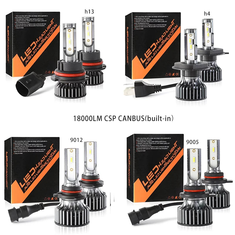 Heyword 160W 26000LM CSP LED Headlights – H4 H7 H11 9005 Bulbs | 3000K-8000K Super Bright Car Lights