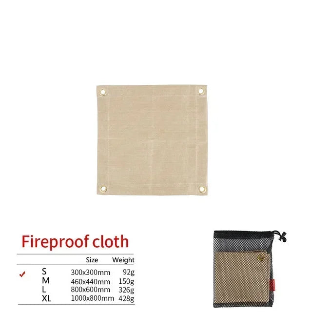 🔥 Fireproof Camping Mat – Flame Retardant BBQ & Picnic Blanket | Heat Resistant Fiberglass Cloth