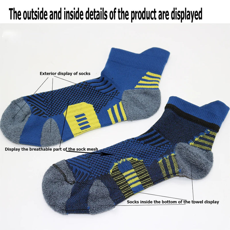 3 Pairs Non-Slip Quick-Drying Fitness & Running Socks for Men & Women - Basketball Training Socks 🏃‍♂️🏀