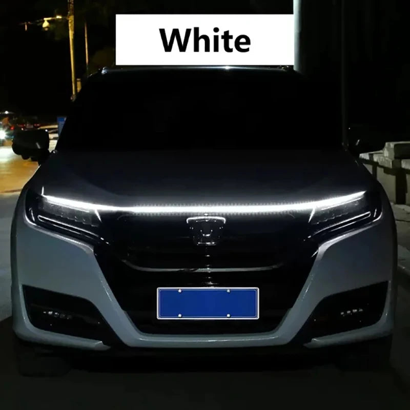150cm LED DRL Scanning Car Hood Light Strip – 12V Decorative Ambient Engine Hood Lamp 🚗✨