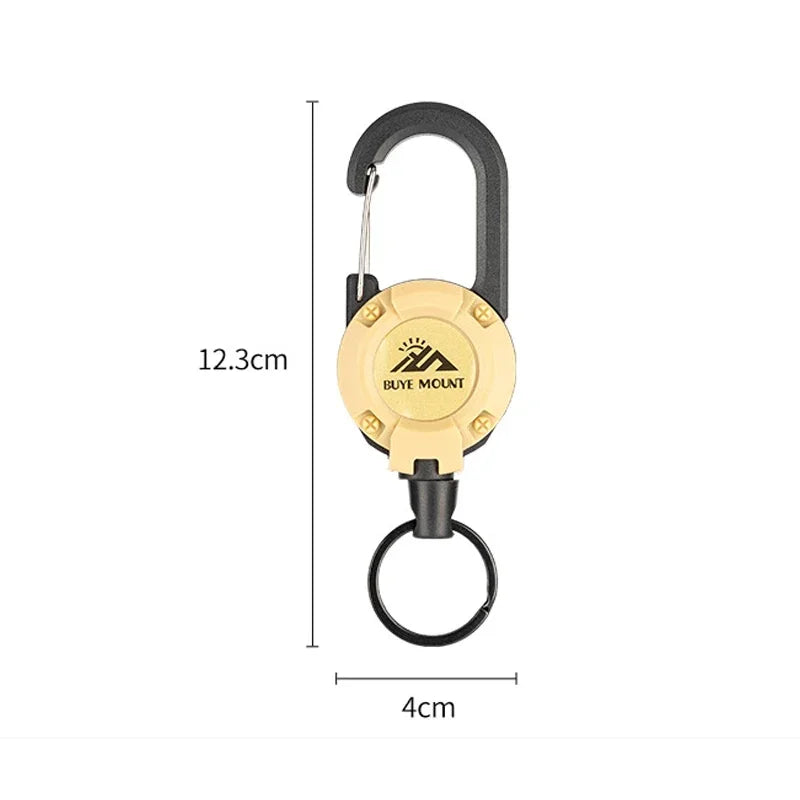 🔒 Heavy Duty Retractable Badge Reel with Carabiner – Steel Wire Keychain Holder for ID & Tools