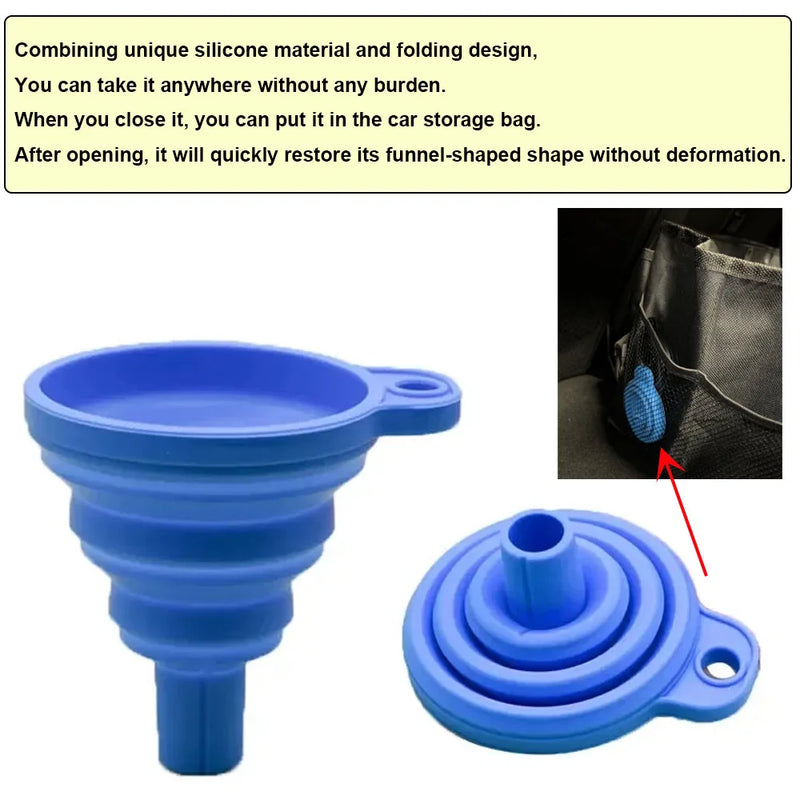 🌟 Universal Silicone Foldable Car Engine Funnel – Portable Auto Fluid Change Funnel for Oil & Washer Fluid 🚗