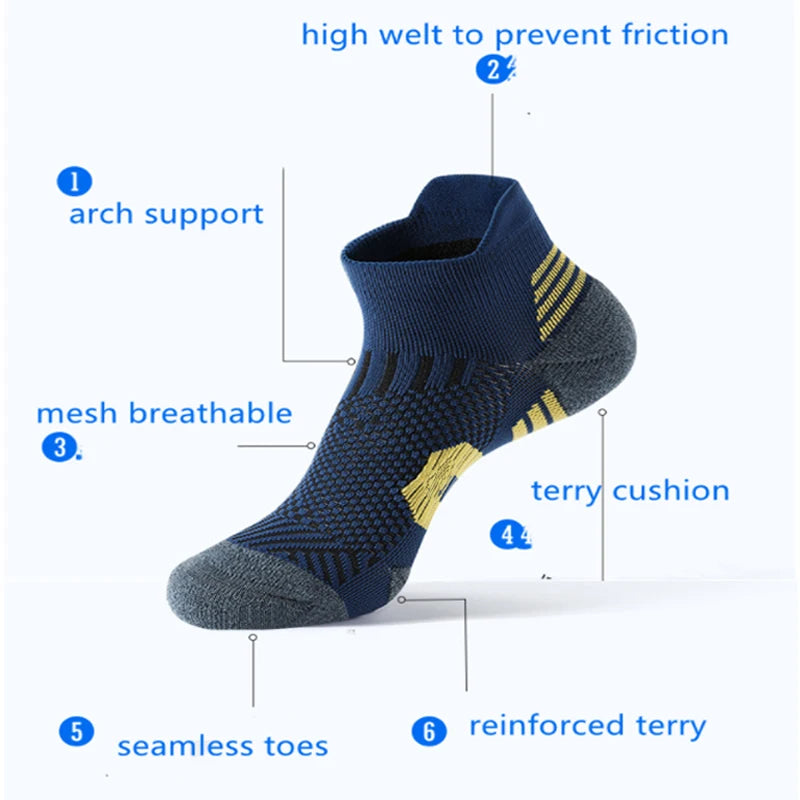 3 Pairs Non-Slip Quick-Drying Fitness & Running Socks for Men & Women - Basketball Training Socks 🏃‍♂️🏀