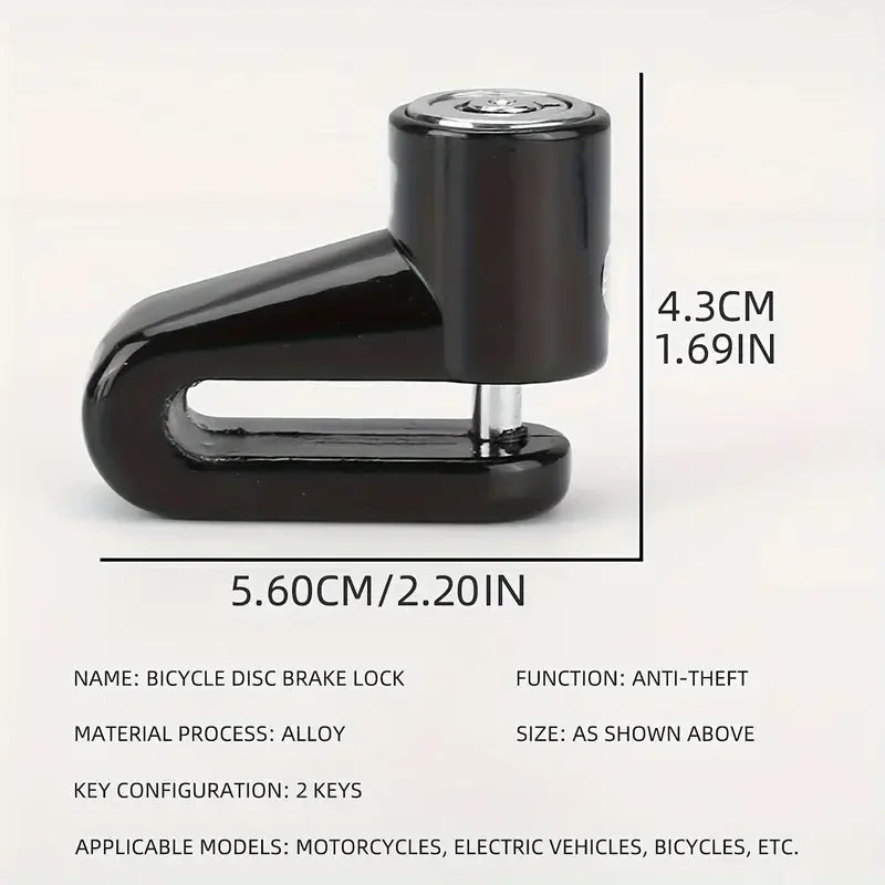 🔒 Motorcycle Disc Brake Lock – Heavy-Duty Anti-Theft Security for Bikes & Motorcycles | No Battery Needed | 2 Keys Included