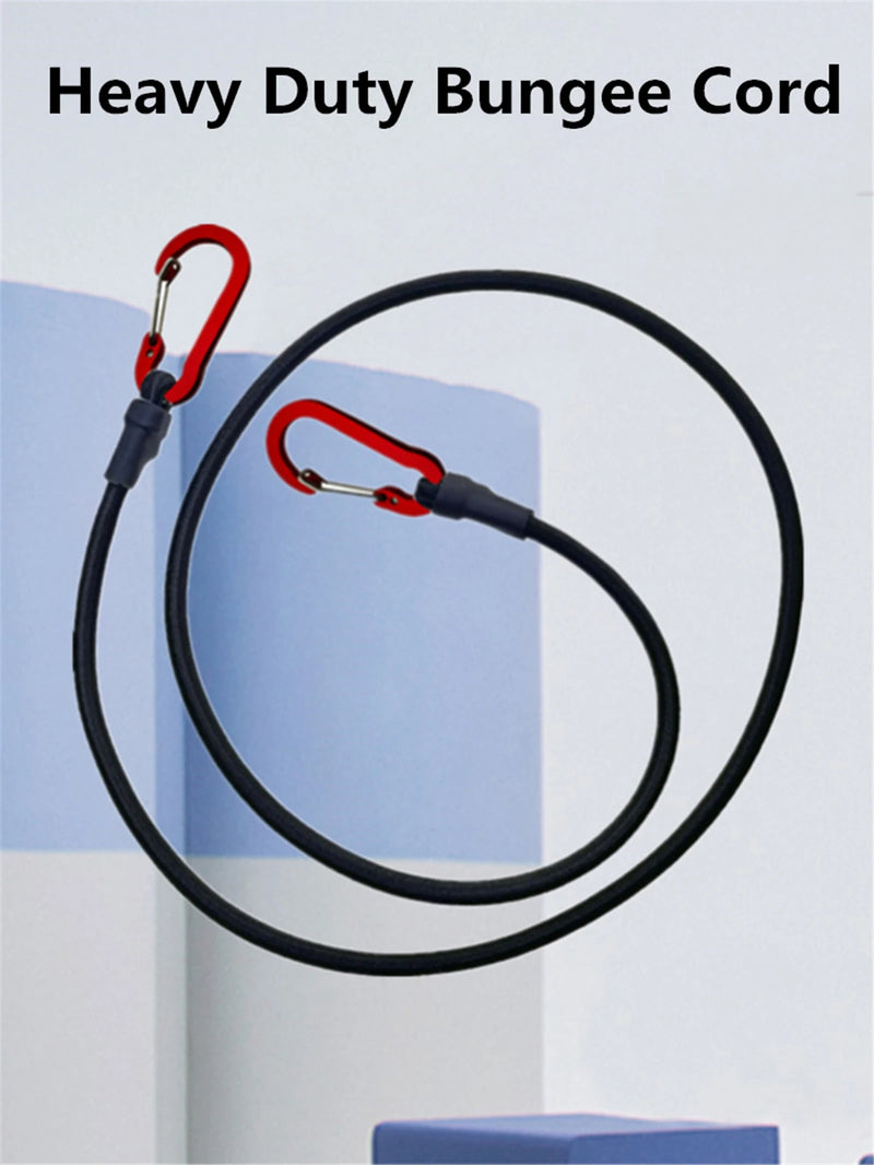 💪 Heavy Duty Bungee Cord with Carabiner Hooks – Elastic Tie Strap for Kayak 🚣‍♂️, Cycling 🚴, Luggage 🧳 & Camping 🏕️ Accessories