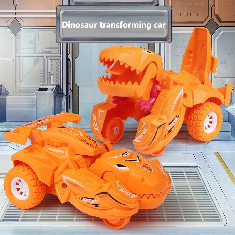 2 IN 1 Dinosaur Deformation Car Model Toy 🚗🦖 - One Step Action Collision Transformation Mini Vehicle for Boys | Kids Gift 🎁