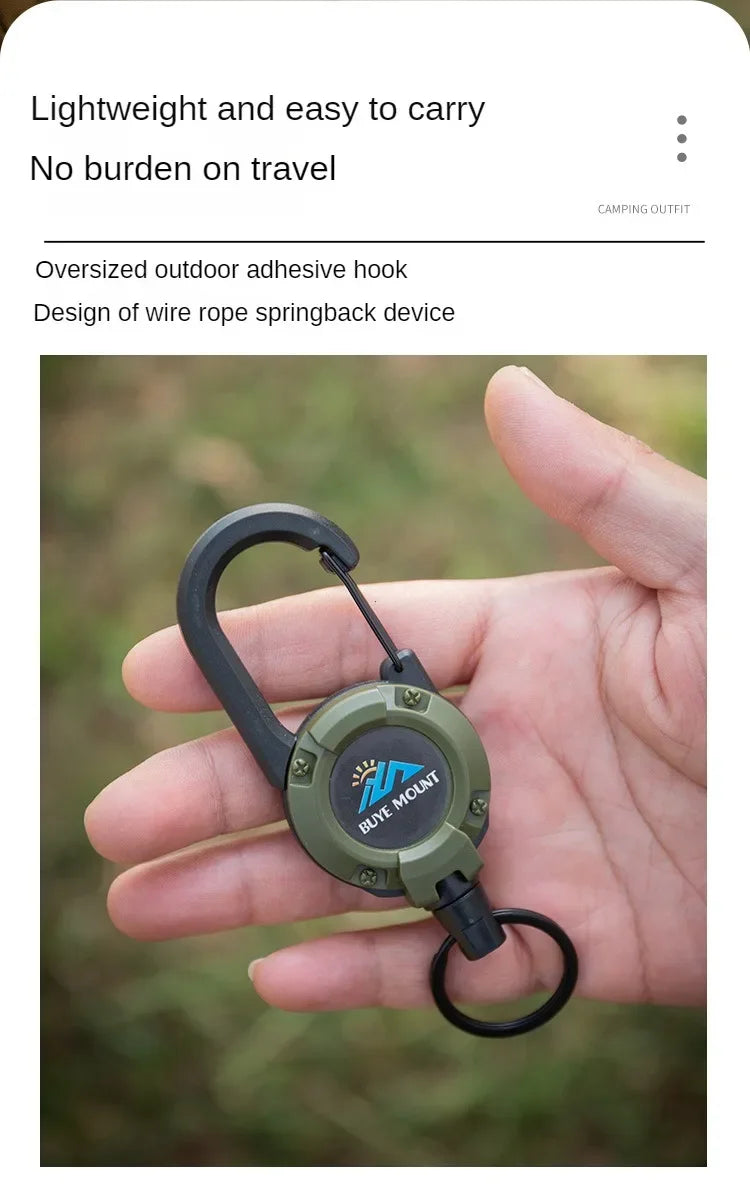 🔒 Heavy Duty Retractable Badge Reel with Carabiner – Steel Wire Keychain Holder for ID & Tools