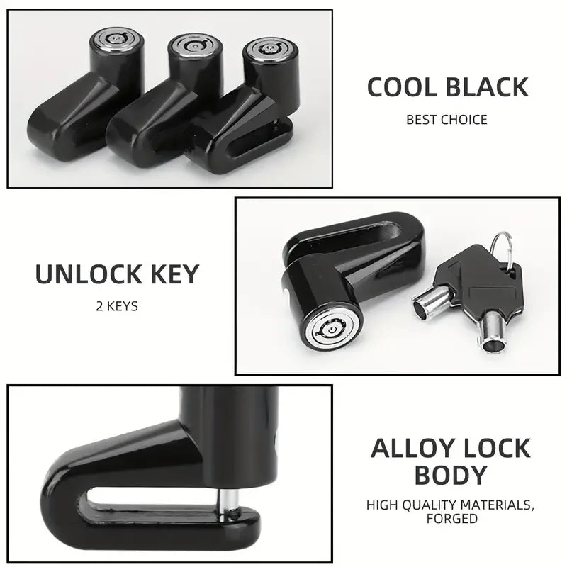 🔒 Motorcycle Disc Brake Lock – Heavy-Duty Anti-Theft Security for Bikes & Motorcycles | No Battery Needed | 2 Keys Included