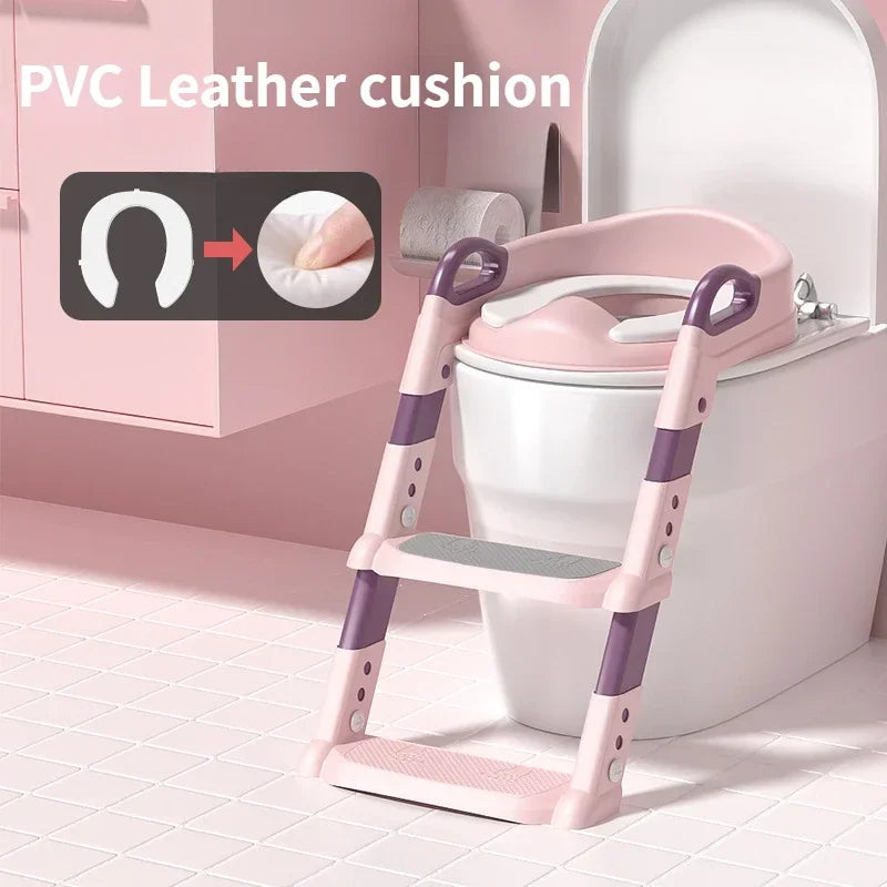 Children’s Potty Training Seat with Step Ladder 🚽👶 | Foldable Toddler Toilet Trainer for Boys & Girls