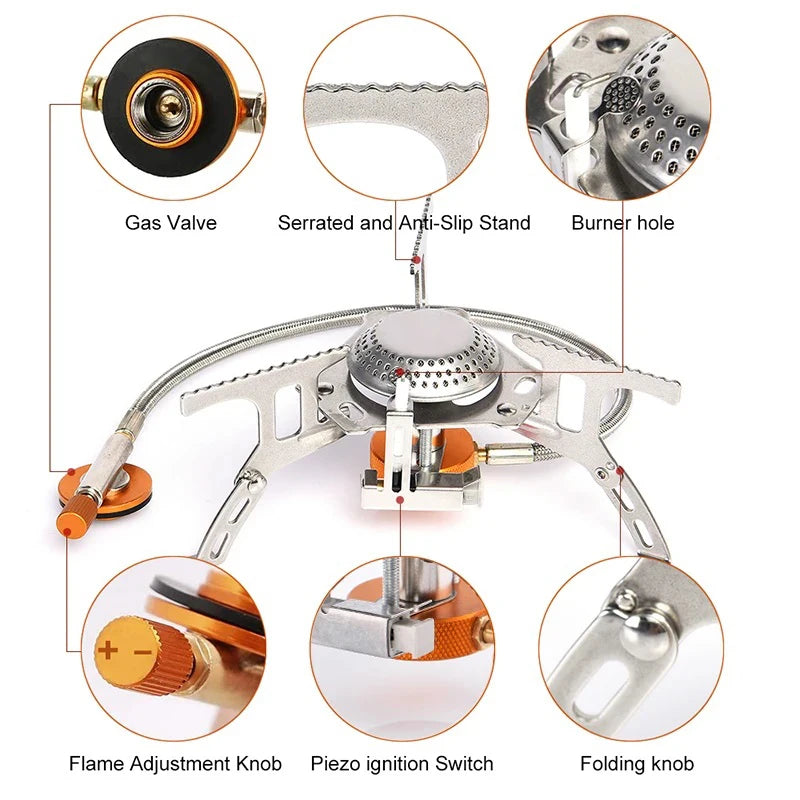 🔥 Portable Folding Camping Gas Stove – 3500W Outdoor Cooking Burner for Hiking, Backpacking & Picnic