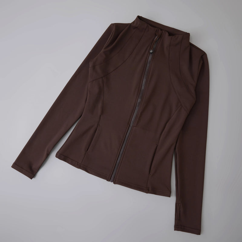 Women's Yoga Jacket – Stand Collar, Long Sleeve, High Stretch Workout Top 🧘‍♀️💪