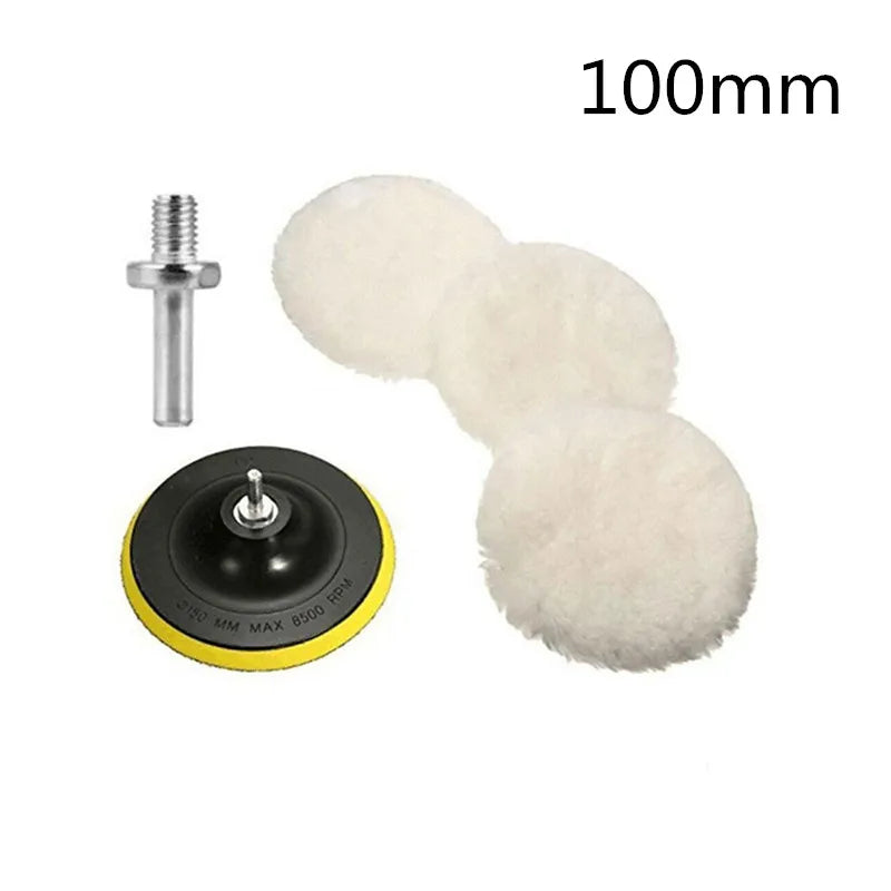 Universal 3/4" Wool Car Polishing Pad – M10/M14 Compatible Buffing Disc for Waxing & Detailing