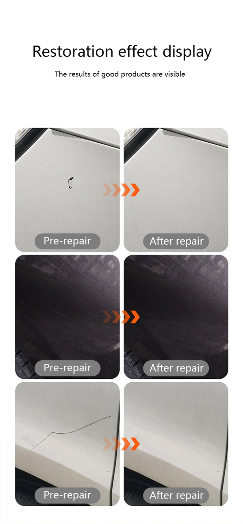 Car Scratch Repair Pen – Touch-Up Paint for Pearl White, Black, Silver Cars