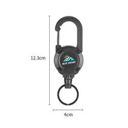 🔒 Heavy Duty Retractable Badge Reel with Carabiner – Steel Wire Keychain Holder for ID & Tools