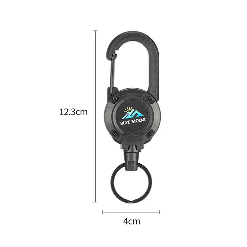 🔒 Heavy Duty Retractable Badge Reel with Carabiner – Steel Wire Keychain Holder for ID & Tools