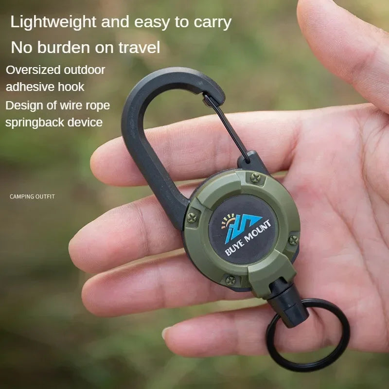 🔒 Heavy Duty Retractable Badge Reel with Carabiner – Steel Wire Keychain Holder for ID & Tools