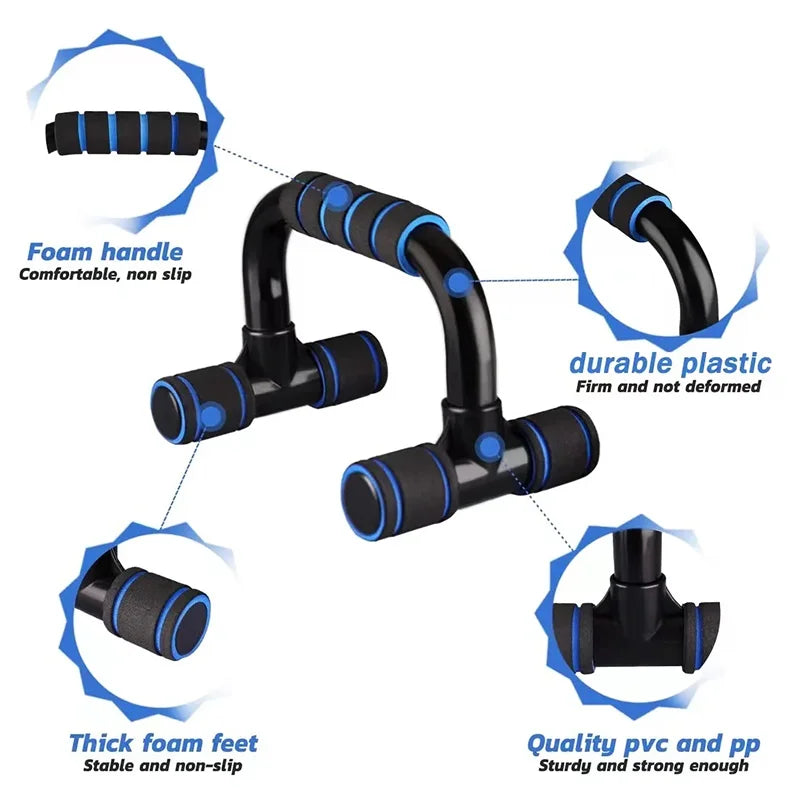 U-Shaped Push-up Rack with Hand Sponge Grip – Fitness Equipment for Home Gym & Muscle Training 💪