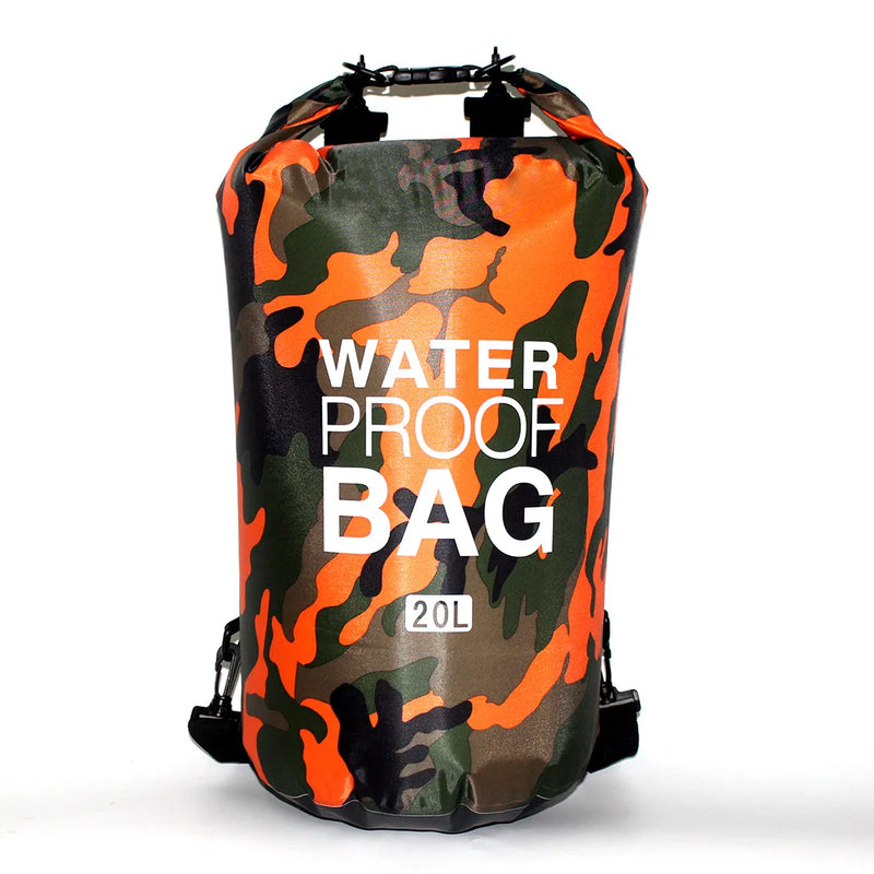 30L Camouflage Waterproof Dry Bag 🌊 | PVC-Coated Sack for Rafting, Trekking & Diving Adventures