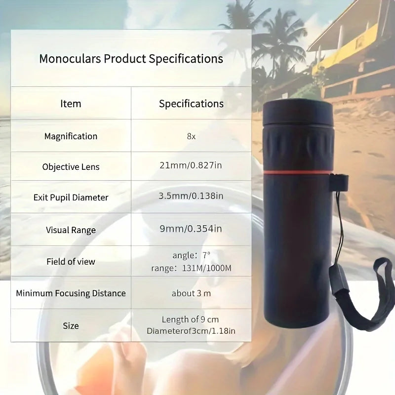 2000X25 HD Monocular Telescope – Compact & Portable Scope for Travel, Hunting, Concerts & Fishing 🔭