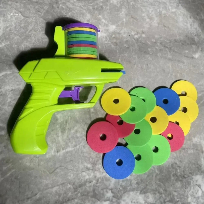 Mini Carrot Flying Disc Launcher Gun – Safe EVA Saucer Toy for Kids Outdoor Fun