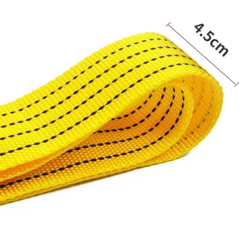 🚗 Heavy Duty 4M Car Tow Rope – 5 Ton Recovery Strap with Steel Hooks