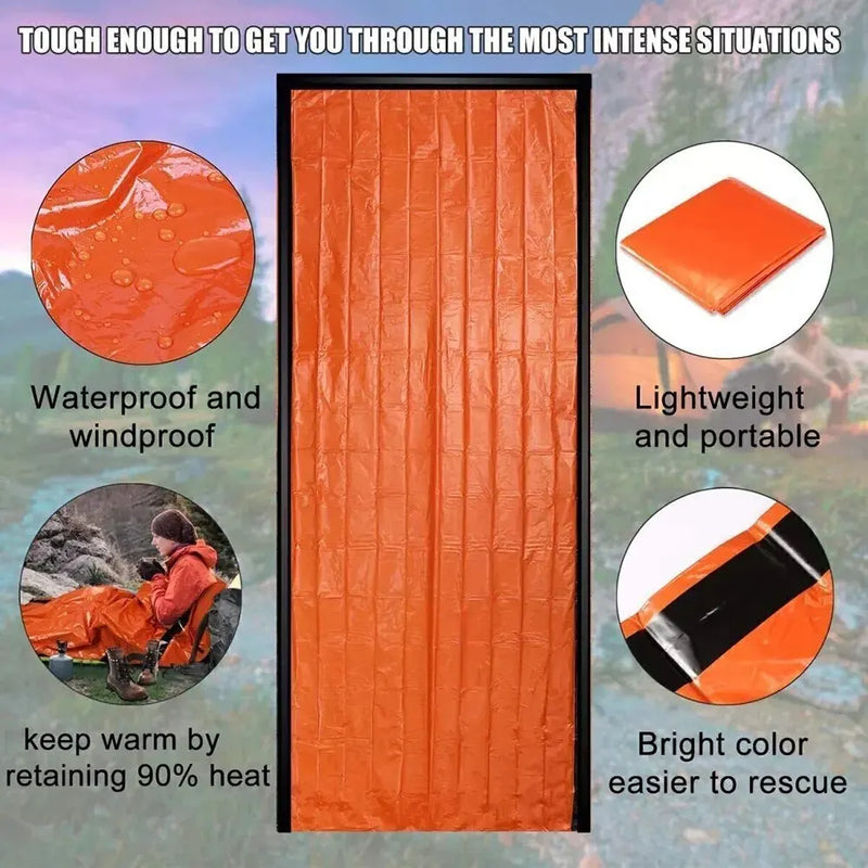 Emergency Mylar Thermal Sleeping Bag – Ultra Waterproof, Lightweight Survival Blanket for Camping & Hiking