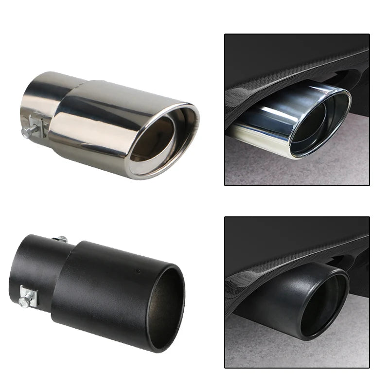 2.5" Stainless Steel Chrome Exhaust Tip for Cars - Universal Muffler Tailpipe Tip Upgrade