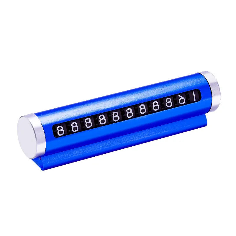 Universal Rotating Temporary Parking Card – Metal Phone Number Plate for Cars