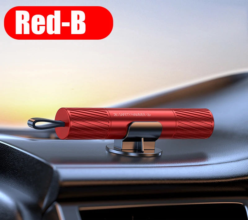 🚗 2-in-1 Car Safety Hammer | Emergency Glass Breaker & Seat Belt Cutter – High-Hardness Tungsten Steel Escape Tool