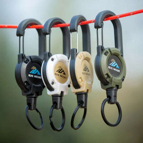 🔒 Heavy Duty Retractable Badge Reel with Carabiner – Steel Wire Keychain Holder for ID & Tools