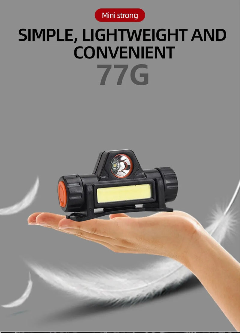 🔥 Ultra Bright COB LED Rechargeable Headlamp – USB Magnetic & Waterproof Head Torch for Outdoor, Fishing & Camping